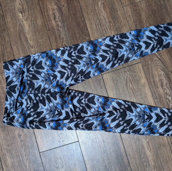 Everlast blue black grey inkblot tights M EUC - Picture 2 of 4